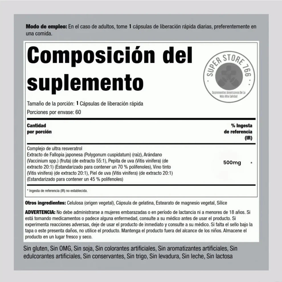 Resveratrol Vital® ORIGINAL – Formula Avanzada + eBook de Regalo