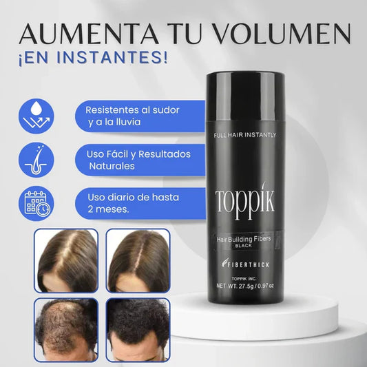 Toppik™ – Fibra Capilar 3 en 1: Instantáneo, Natural y Duradero