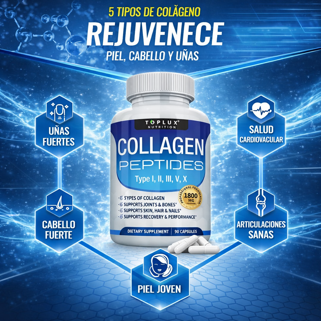 Toplux Nutrition® Collagen Peptides + eBook de REGALO