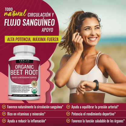 Toplux Nutrition® Organic Beet Root + eBook de REGALO