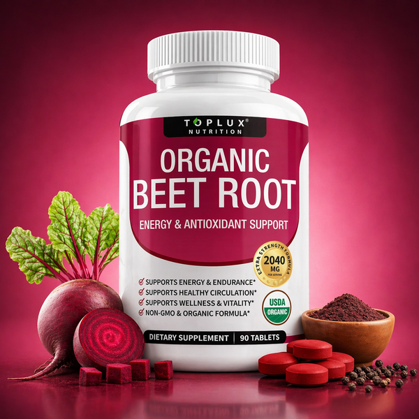 Toplux Nutrition® Organic Beet Root + eBook de REGALO