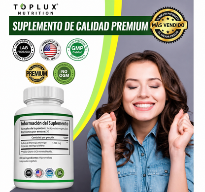 Toplux Nutrition® Moringa 1200Mg + eBook de REGALO