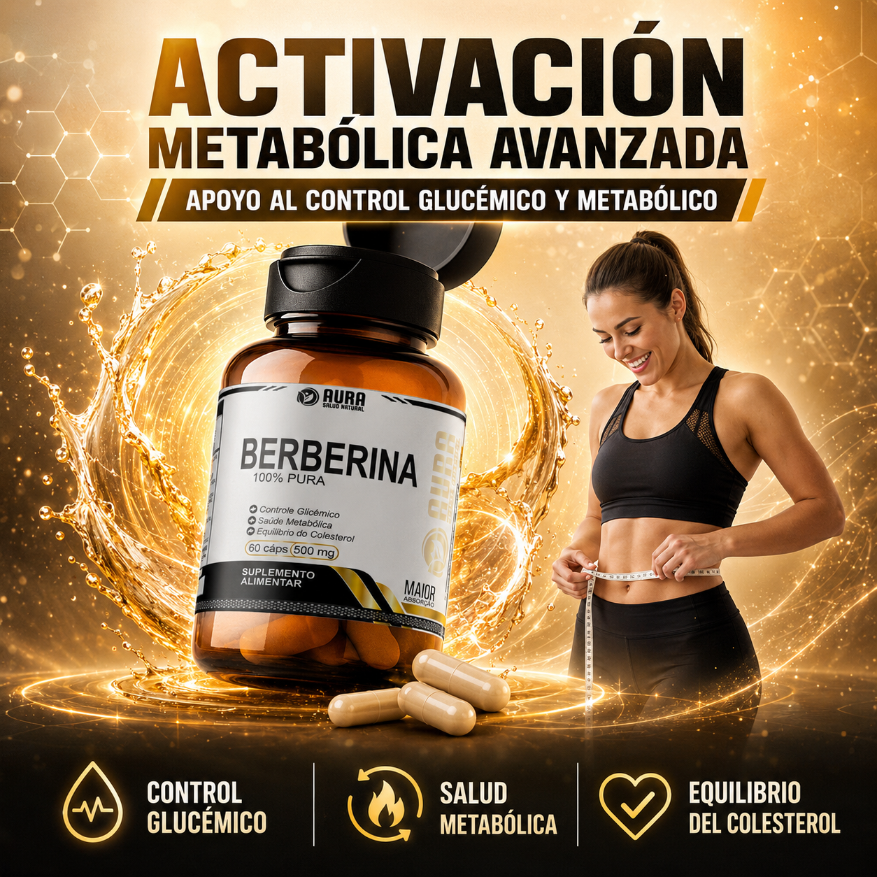 Berberina AURA® - Apoyo avanzado para glucosa y colesterol