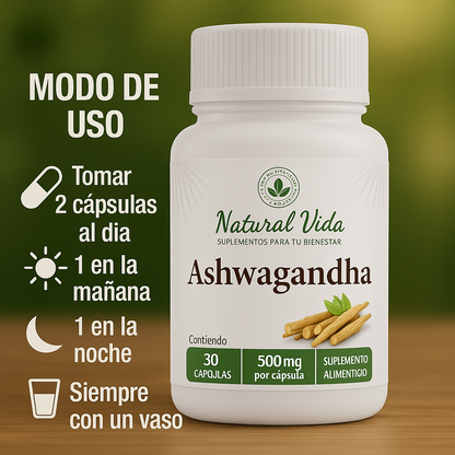 Ashwagandha 500Mg - 30 Capsulas Naturales