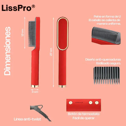 LissPro® - Cepillo Alisador Iónico 2 en 1