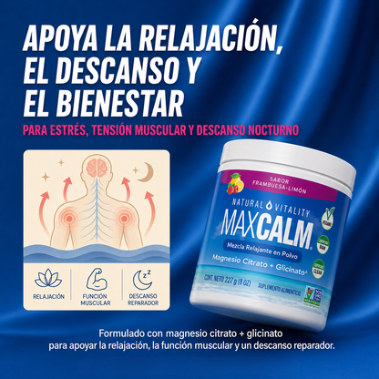 MAXCALM® Magnesio | Descanso, Antiestrés & Perdida de peso