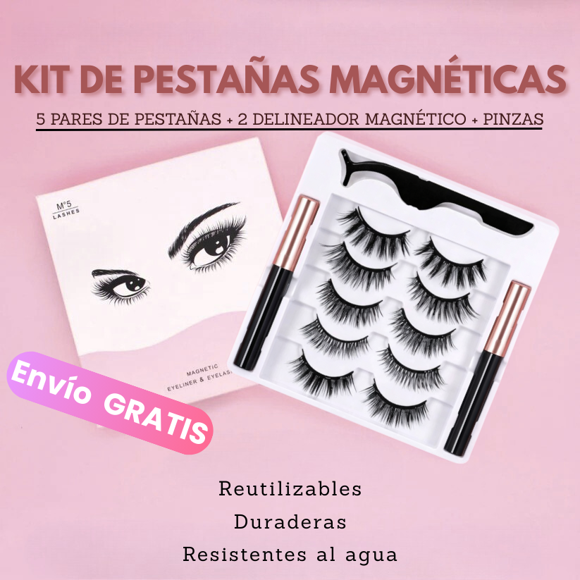 Kit PREMIUM (5 Pares de pestañas) + 2 Delineadores de REGALO