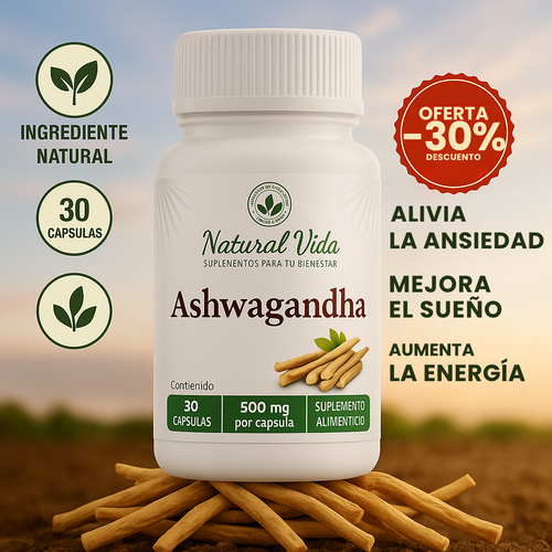 Ashwagandha 500Mg - 30 Capsulas Naturales